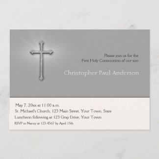 Gris de charbon de bois, croix, invitation