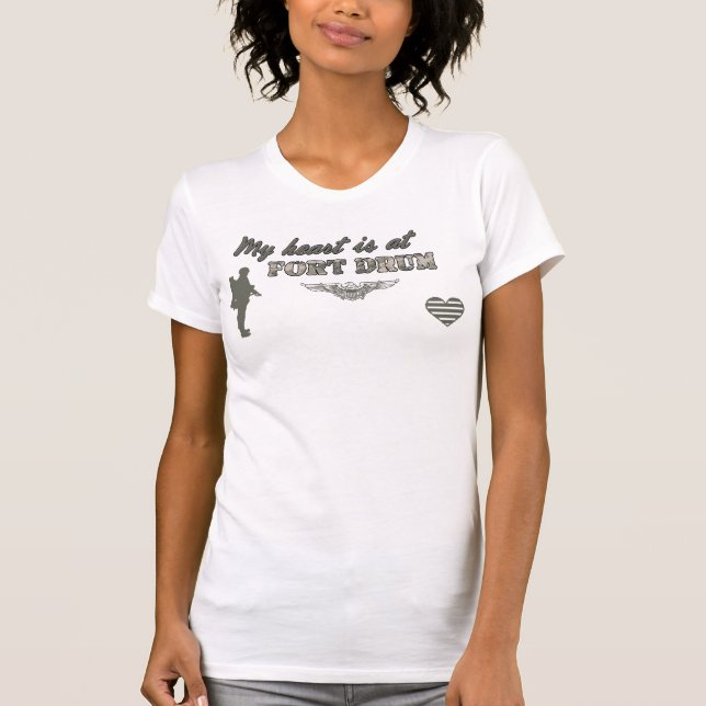 Gris de conception de T-shirt de Fort Drum (Devant)