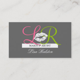 Gris de rose de cartes de visite de monogrammes de