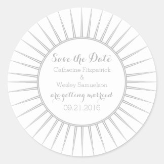 Gris Déco Rétro Enregistrer les stickers Date