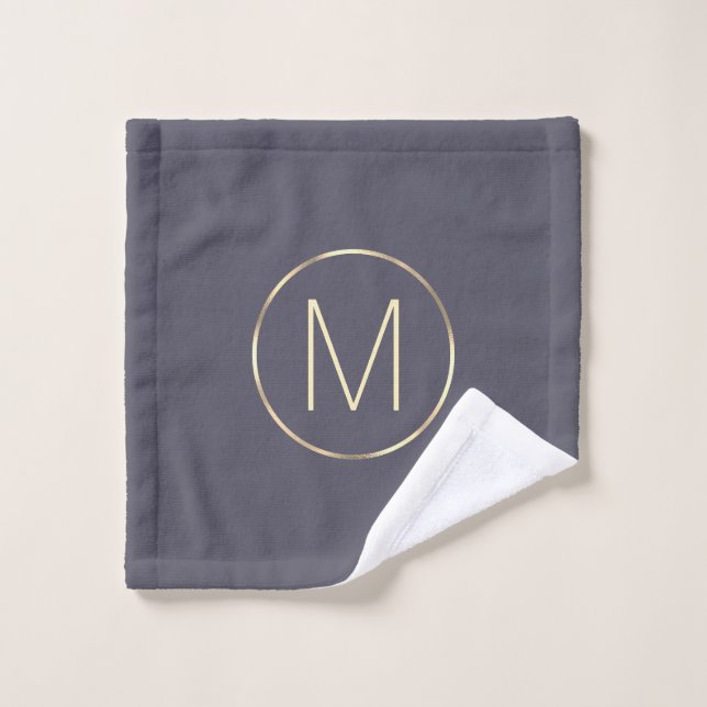 Gris d'or Élégant monogramme (Gant de toilette)