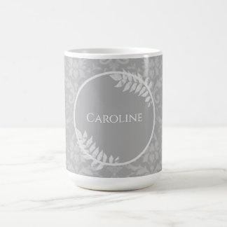 Gris Elegant Damas Personnalisé Café Mug