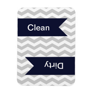 Gris et blanc Chevron Motif Lave-vaisselle Magnets