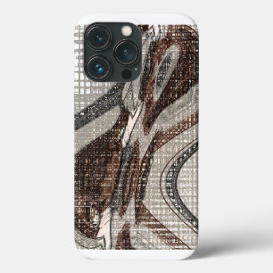 Gris et Brown Coque d'art Abstrait-coque iphone d'