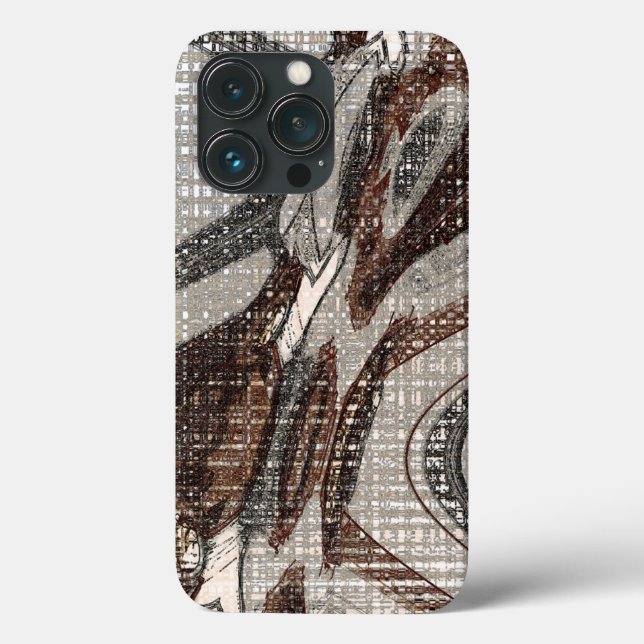 Gris et Brown Coque d'art Abstrait-coque iphone d' (Verso)