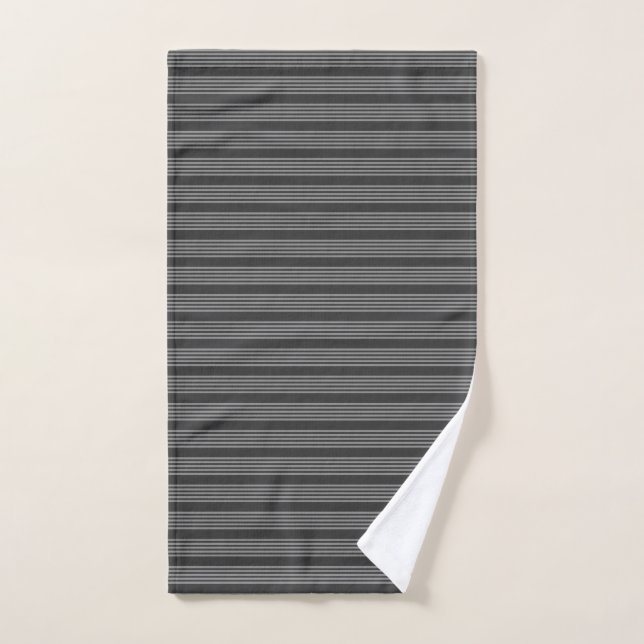 Gris et charbon de bois cinq bandes motif (Serviette à main)