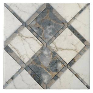 Gris et Marbre blanc Carreaux en céramique répétab