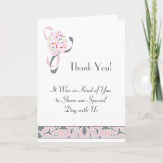 Gris Étain, Rose Blush, Carte de Remerciement de M