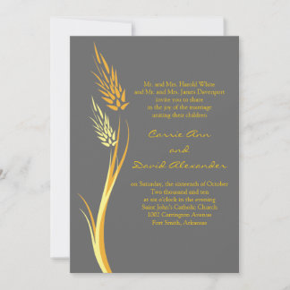 Gris Faire-part de mariage de blé d'automne