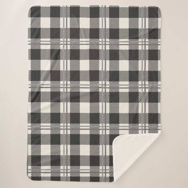Gris Foncé Chaud De Buffle Blanc Plaid (Devant)