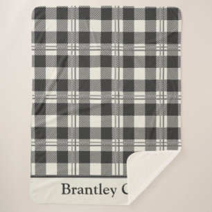Gris Foncé Chaud De Buffle Blanc Plaid