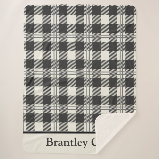 Gris Foncé Chaud De Buffle Blanc Plaid (Devant)