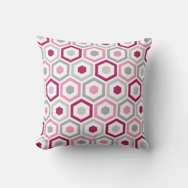 Gris géométrique de rose de baie du coussin | de (Recto)