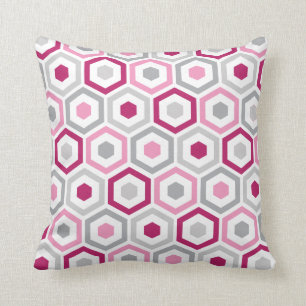 Gris géométrique de rose de baie du coussin de