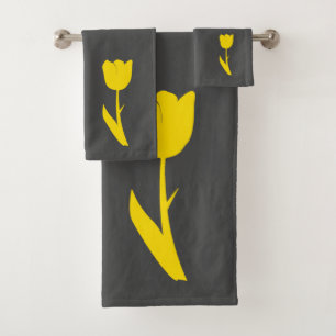 Gris Golden Yellow Tulip gris foncé Grosse florale