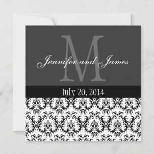 Gris gris de faire-part de mariage de monogramme