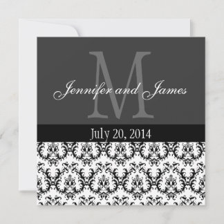 Gris gris de faire-part de mariage de monogramme