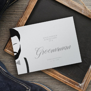Gris Groomsman Silhouette Simple Mariage Propositi