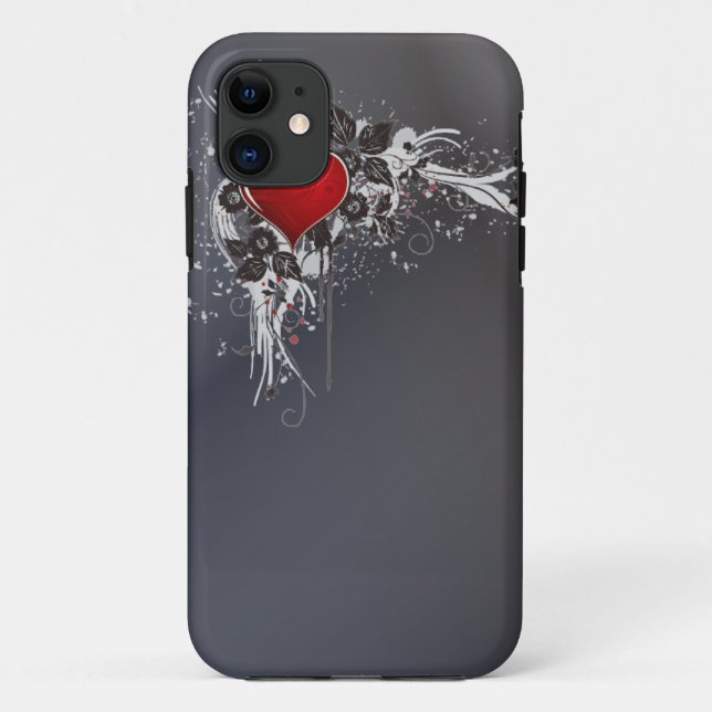 Gris Grunge coeur tatouage vintage iphone5 coque (Dos)