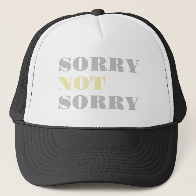 Gris Jaune Désolé Pas Désolé Casquette (Devant)