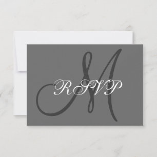 Gris l'épousant initial simple de RSVP