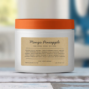 Gris Lignes de script Ingrédients Liste Étiquette 