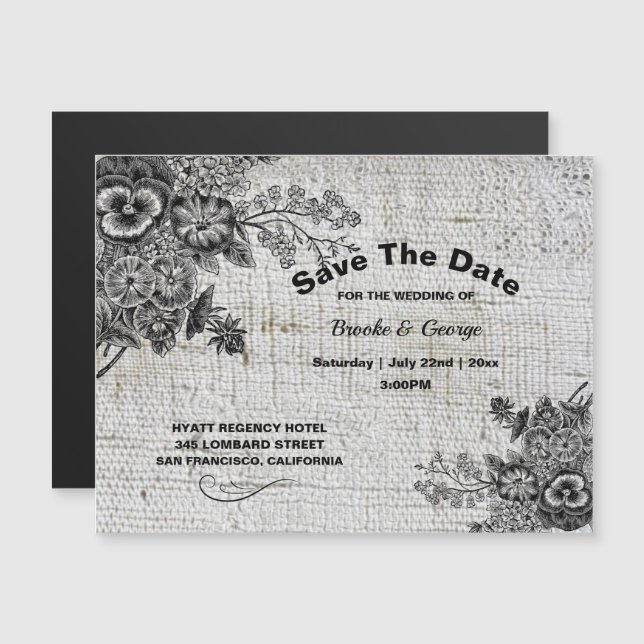 Gris Magnétique/Noir Fleurs Artistiques Enregistre (Devant / Derrière)