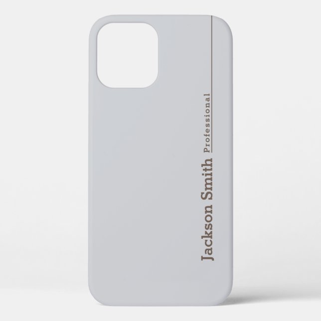 Gris minimaliste moderne nom personnalisé Coque (Verso)