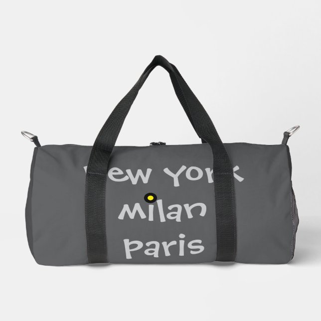 Gris New York Londres Ibiza Duffle Travel Gym Sac (Recto)