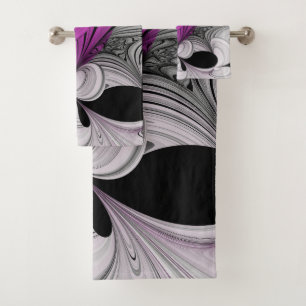 Gris Noir Abstrait Avec Art Fractal Magenta