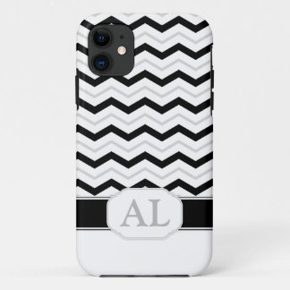 Gris noir et blanc Chevron Monogram iPhone 5 Coque
