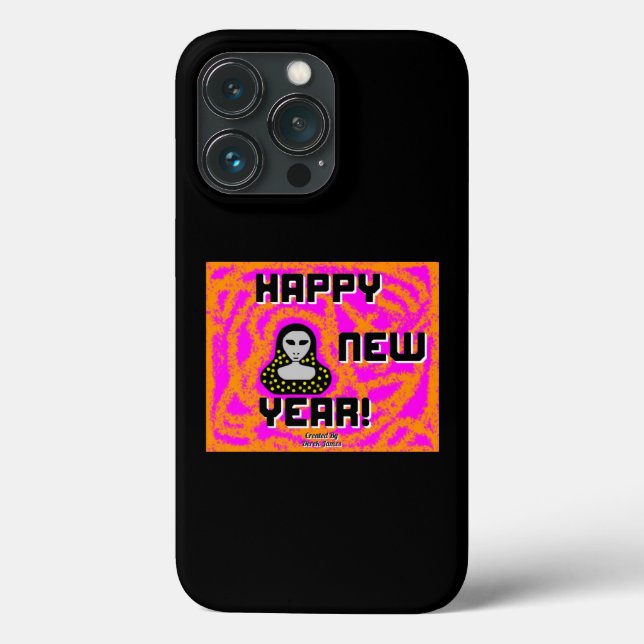 Gris Nouvel An Souhaite Apple iPhone 13 Pro Coque (Verso)