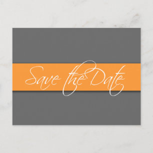 Gris orange Enregistrer la date Mariage de cartes
