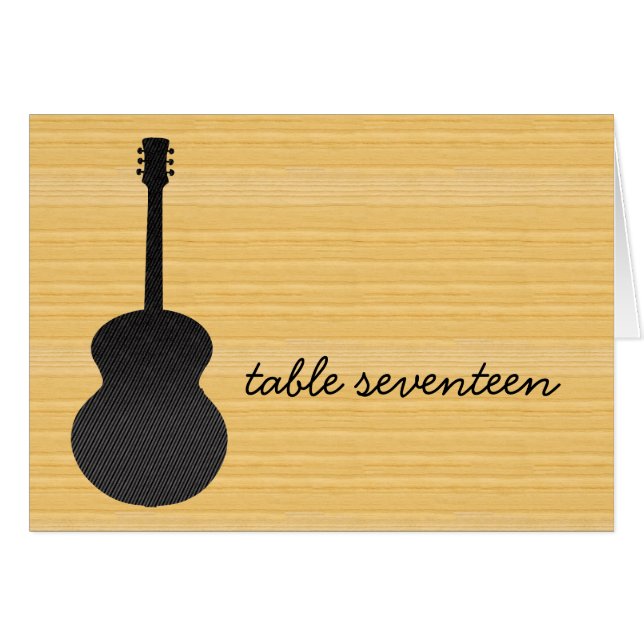 Gris Pays Guitare Numéro de table Carte (Devant horizontal)