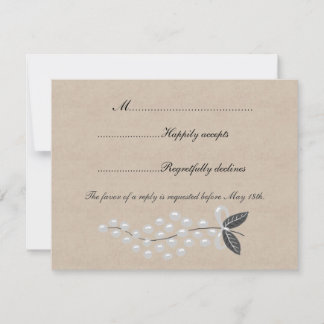 Gris Perles Parchemin Mariage RSVP