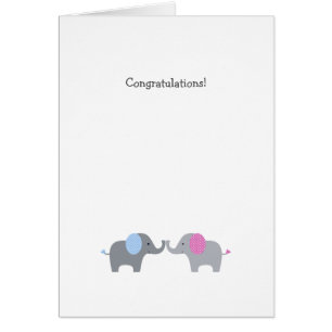 Gris Polka Dot Elephant Baby Félicats Carte