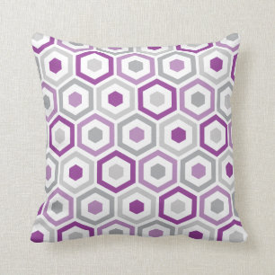Gris pourpre géométrique du coussin de motif