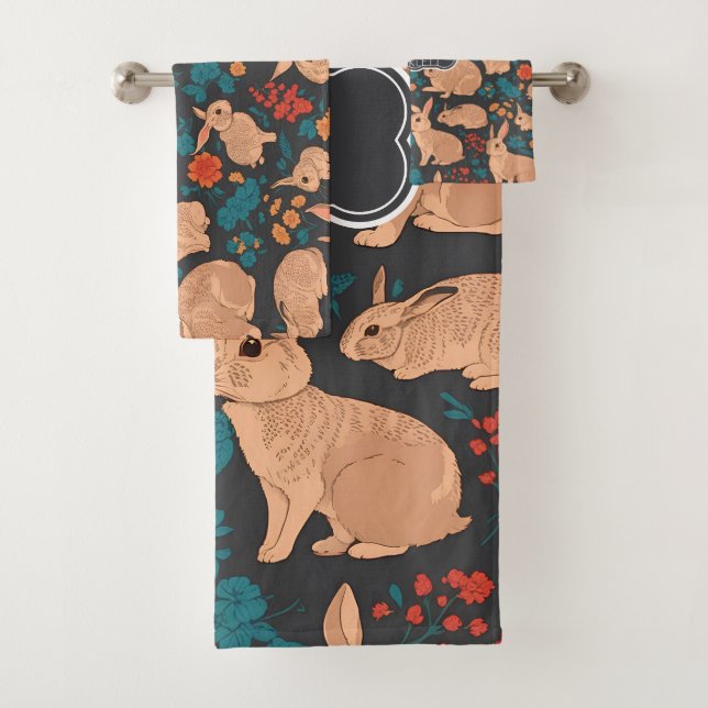 Gris Rabbit Mosaïque coloré Motif personnalisé (En situation)