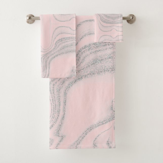 Gris rose vif moderne motif en marbre abstrait (En situation)