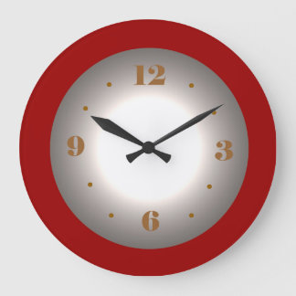 Gris rouge avec horloge murale du centre blanc de