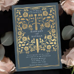Gris Royal Médiéval Faire-part de mariage or<br><div class="desc">Donnez le ton à votre mariage d'imaginaire médiéval avec un design audacieux d'invitation : une épée d'or grandiose entourée de fleurs contre un arrière - plan gris. Parfait pour les couples rêvant d'une fête épique et romantique. Faites légendaire votre histoire d'amour dès le premier regard ! REMARQUE : l'or présenté...</div>