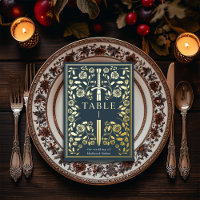 Gris Royal Médiéval Mariage d'épée Carte Table
