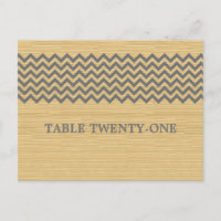 Gris Rustique Chevron Numéro de table Carte postal