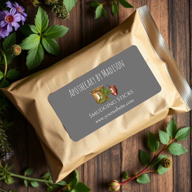 Gris | Sage Smudge Sticks Étiquettes de produits (Créateur téléchargé)