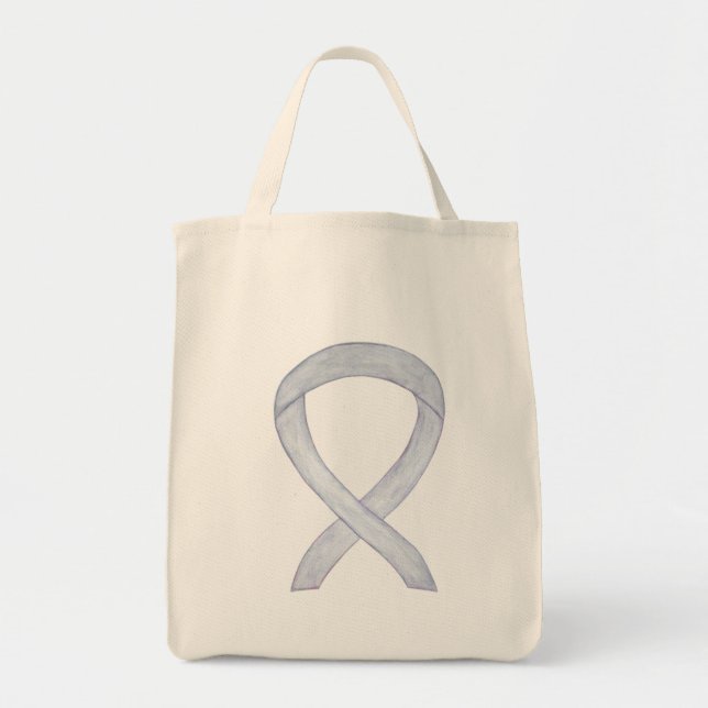Gris Sensibilisation Ruban Art Sac fourre-tout per (Devant)