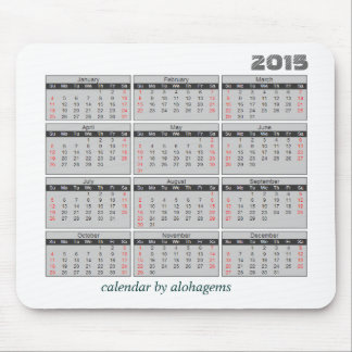 Gris simple de tapis de souris de 2015 calendriers