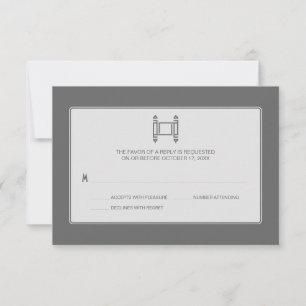Gris simple Torah Bar Mitzvah RSVP