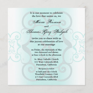 Gris simplement turquoise de faire-part de mariage