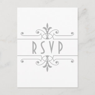 Gris v2 Fancy Ornamy Carte postale RSVP