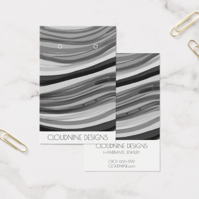Gris Vagues Écouter Collier Bijoux Carte d'afficha (Bureau)